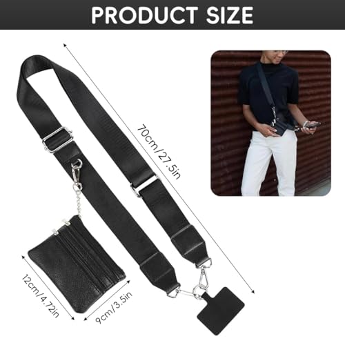 ZORBES® Fashion Phone Strap with Small PU Cash Bag Removable Shoulder Strap with Insert Sheet Anti-lost Universal Adjustable Polyester for Travel Daily 2 PCS ZORBES® Fashion Phone Strap with Small PU Cash Bag Removable Shoulder Strap with Insert Sheet Anti-lost Universal Adjustable Polyester for Travel Daily 2 PCS